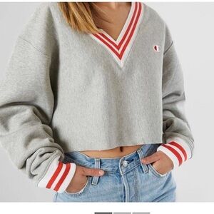 Champion gray cropped sweatshirt